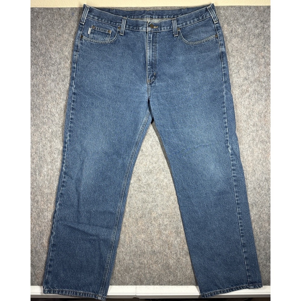 Carhartt B480 Traditional Fit Denim Jeans Blue Men's 42x32 Relaxed‎ Workwear USA